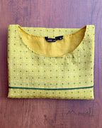 Limeade Green Self Design Jacquard Cotton Kurta