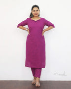 Fuchsia Pink Cotton Kurta
