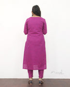 Fuchsia Pink Cotton Kurta