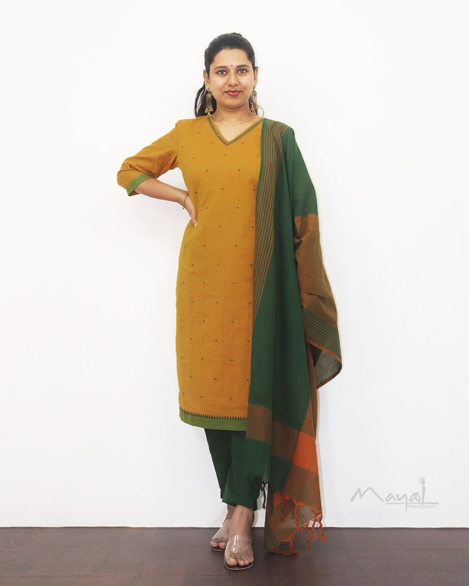 Mango Yellow Cotton Kurta