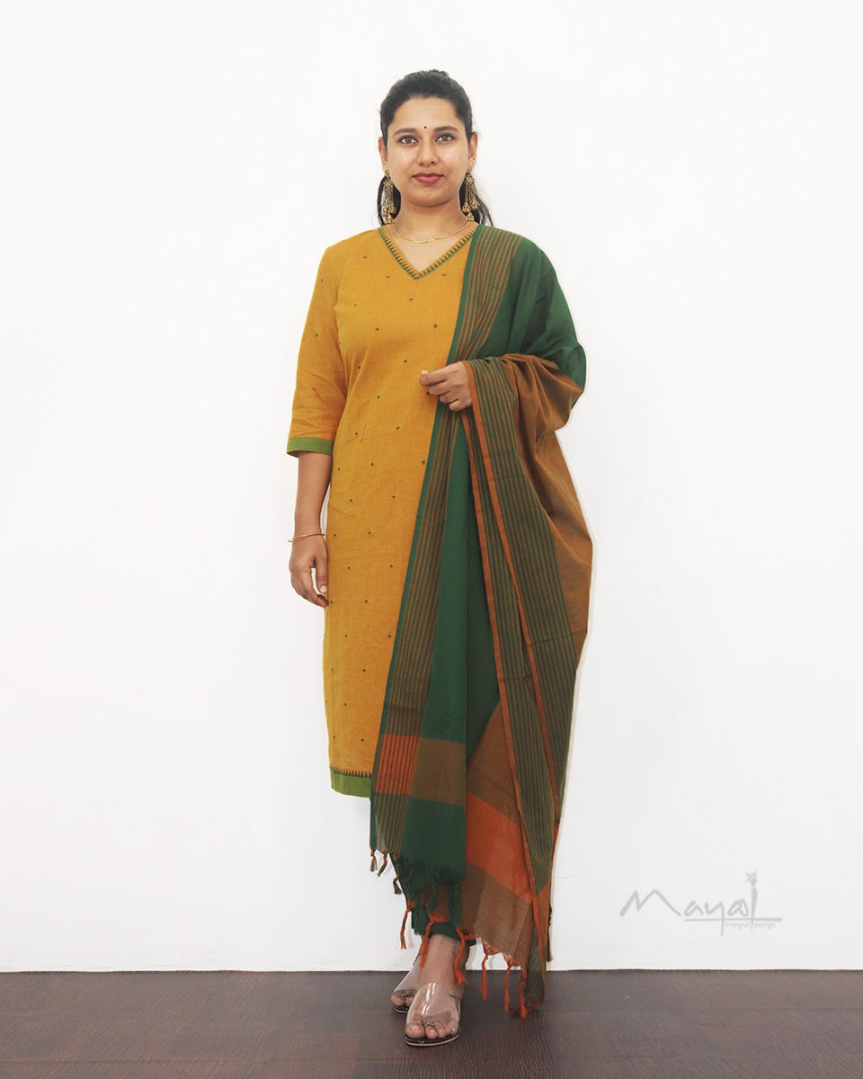 Mango Yellow Cotton Kurta