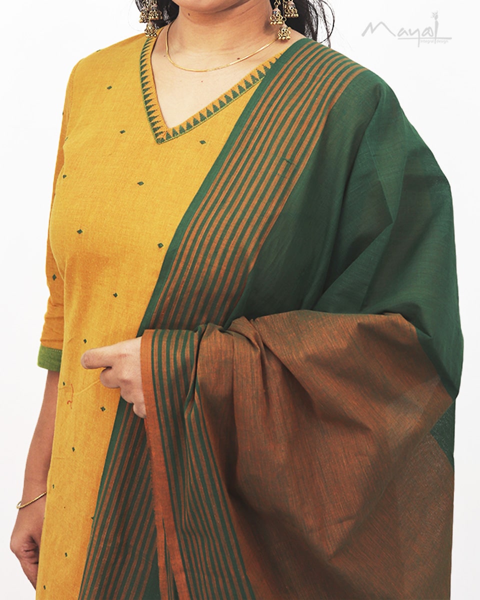 Mango Yellow Cotton Kurta