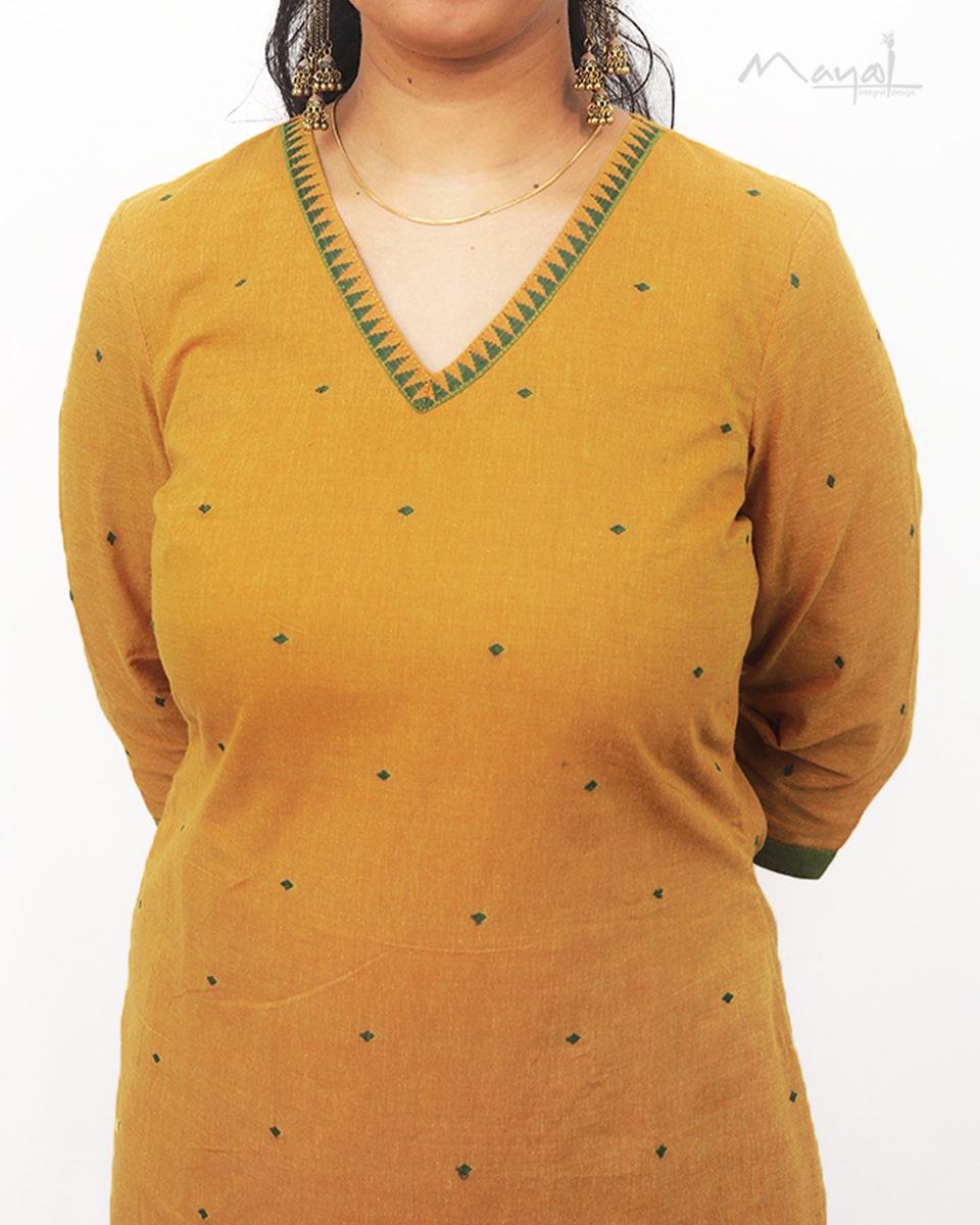 Mango Yellow Cotton Kurta