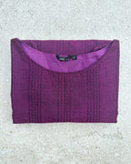 Midnight Purple Jacquard Stripe Cotton Kurta