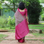 Mink Pink Cotton Patchwork Saree