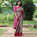Mink Pink Cotton Patchwork Saree