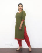 Olive Green Cotton Kurta