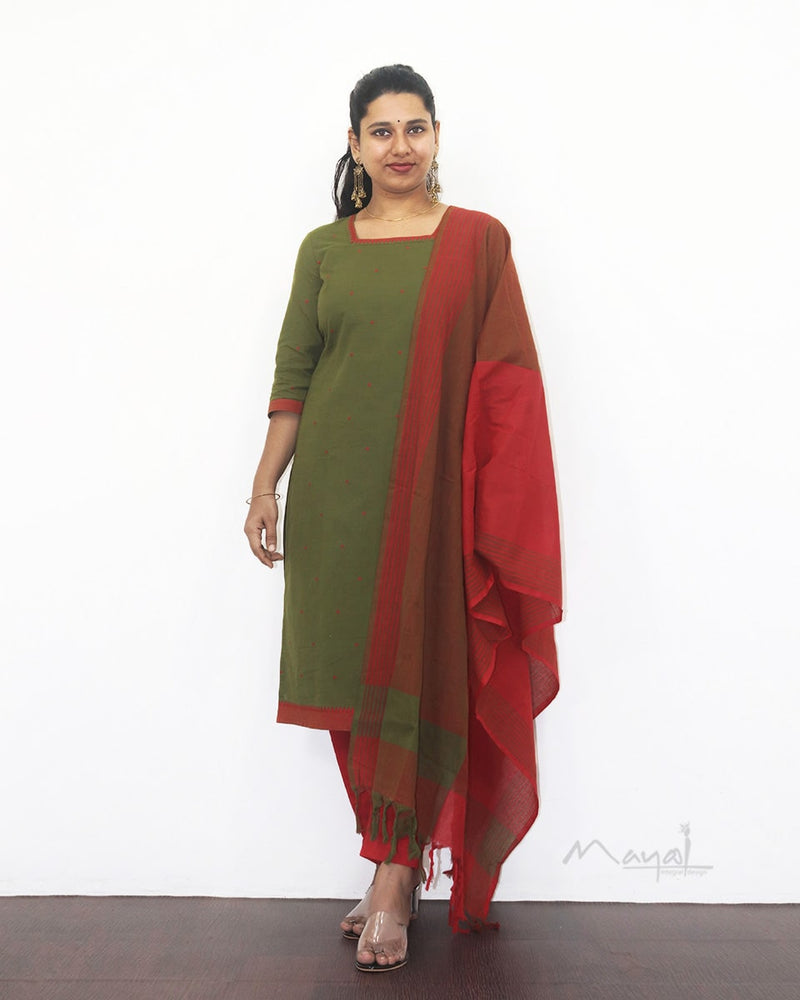 Olive Green Cotton Kurta