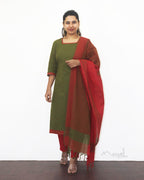 Olive Green Cotton Kurta