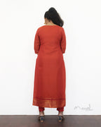 Orange Narayanpet Traditional Cotton Kurta