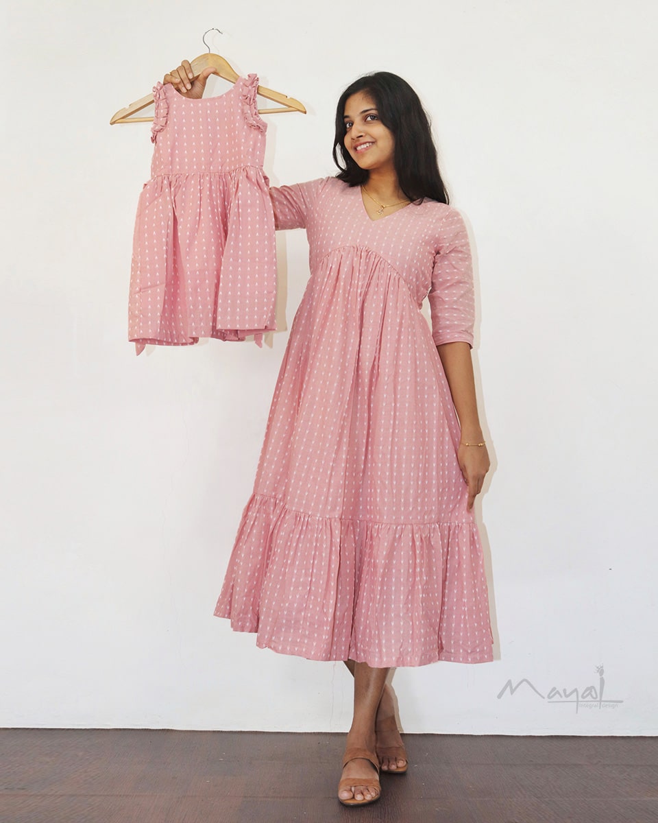 Peach Blossom Cotton Kids Frock
