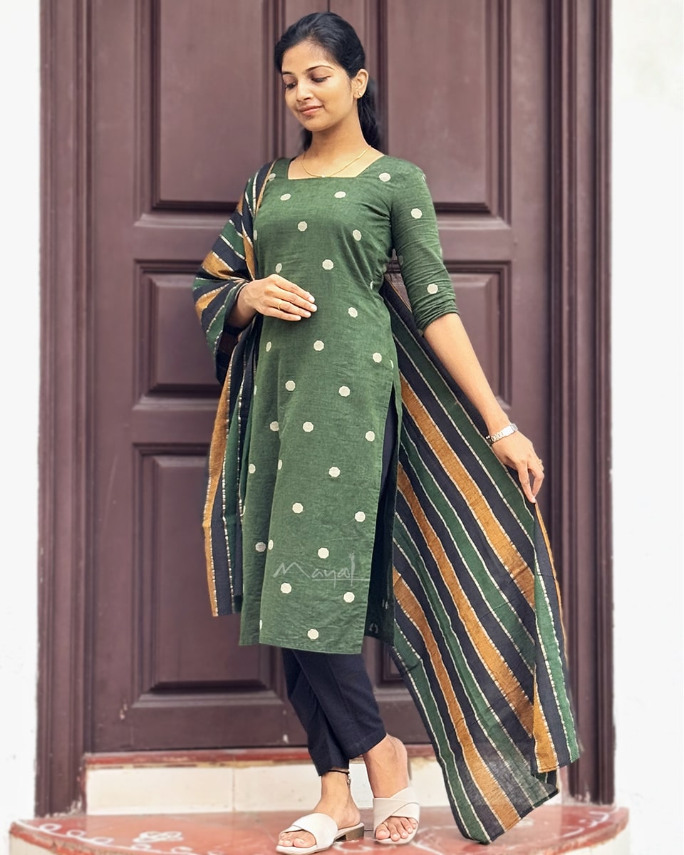 Pine Green Cotton Kurta