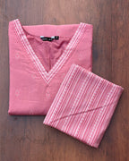 Tickled Pink Self Design Cotton Kurta