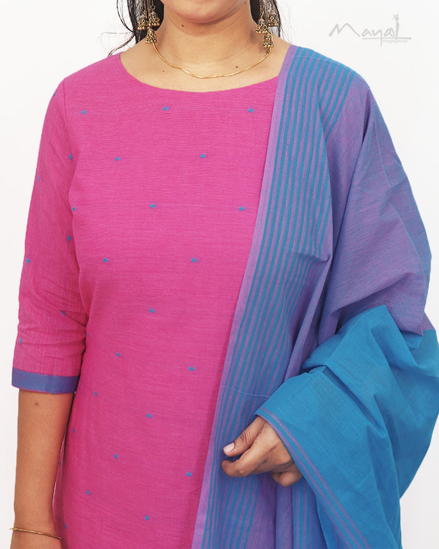 Pink Rose Cotton Kurta