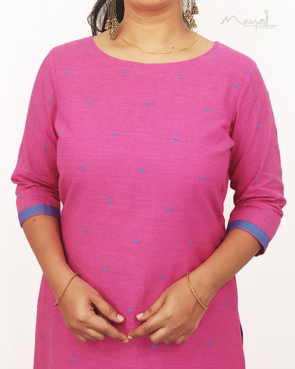 Pink Rose Cotton Kurta