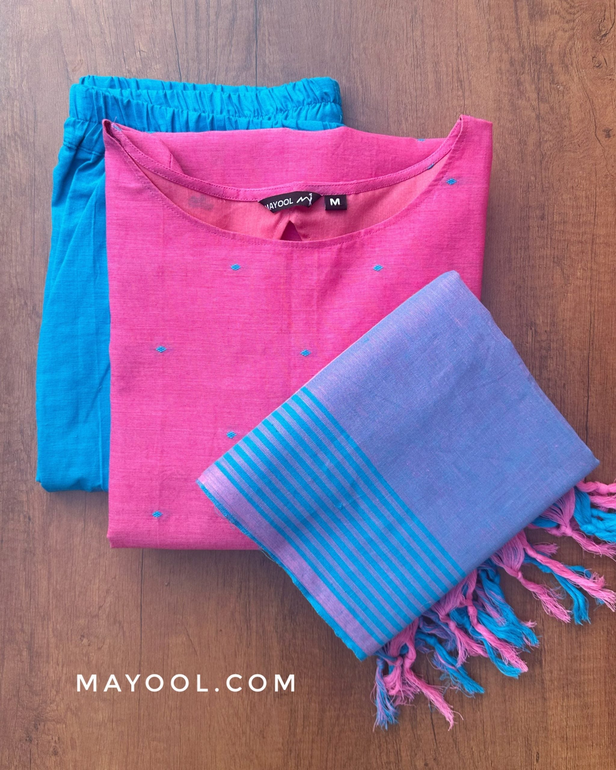Pink Rose Cotton Kurta