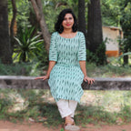 Pista Green Ikat Kurta