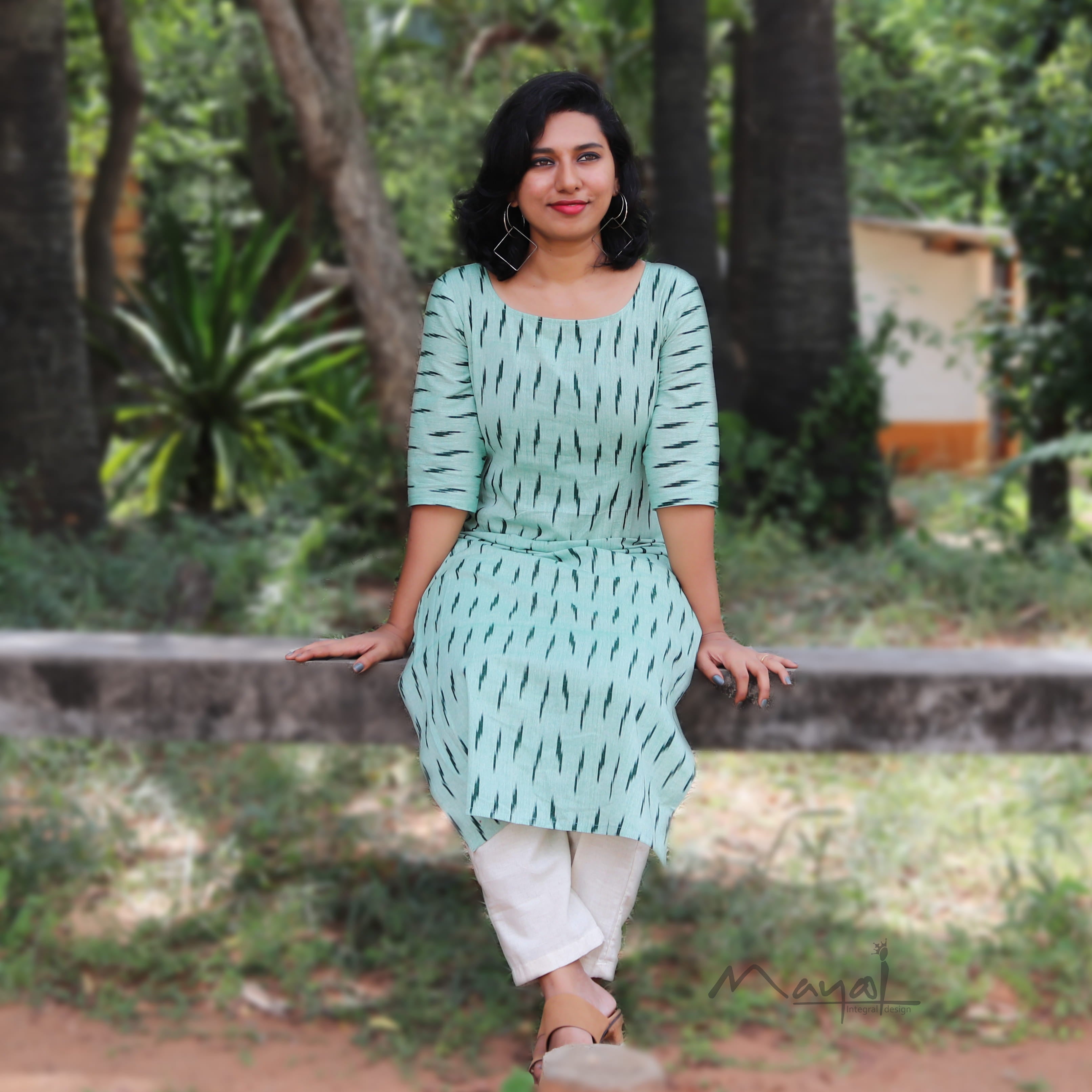 Pista Green Ikat Kurta