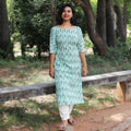 Pista Green Ikat Kurta