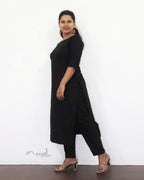 Black Cotton Kurta