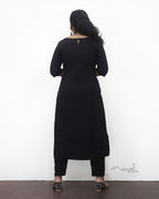Black Cotton Kurta