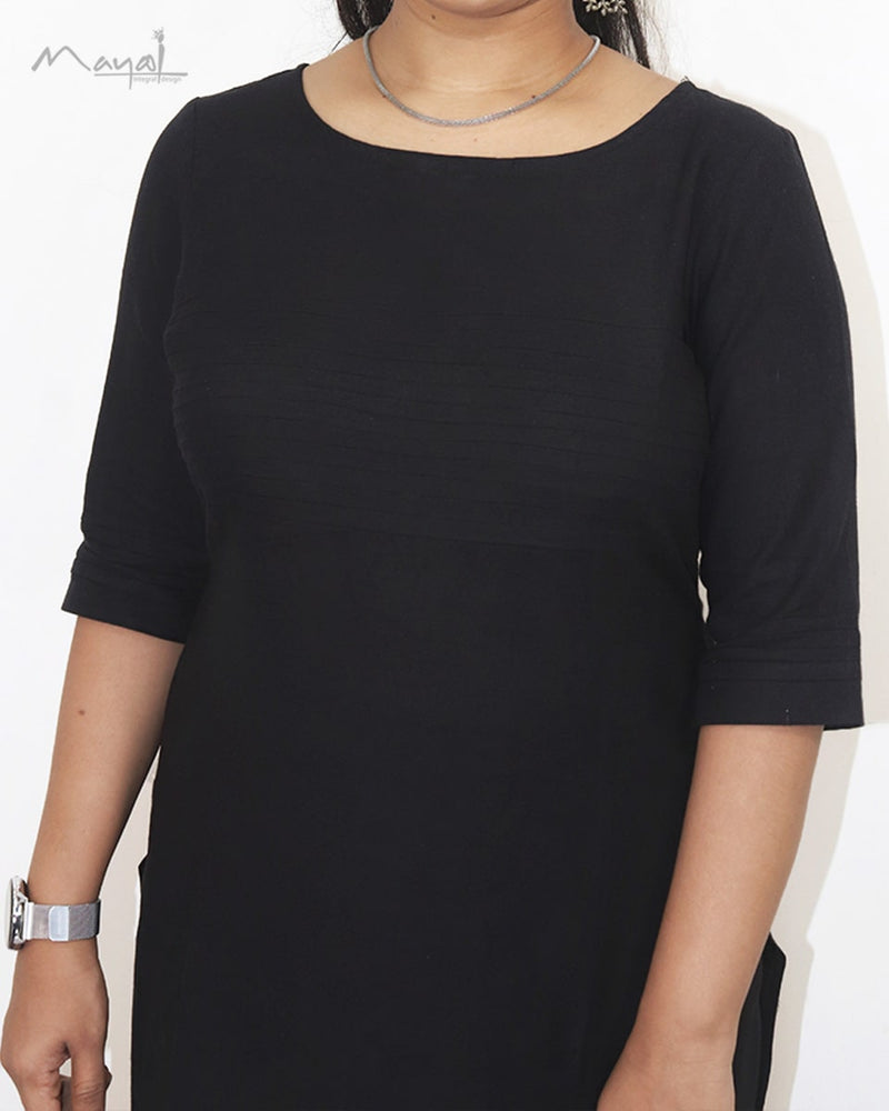 Black Cotton Kurta