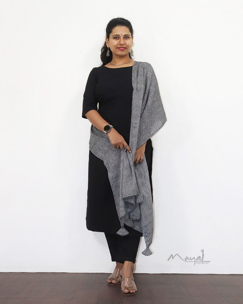 Black Cotton Kurta