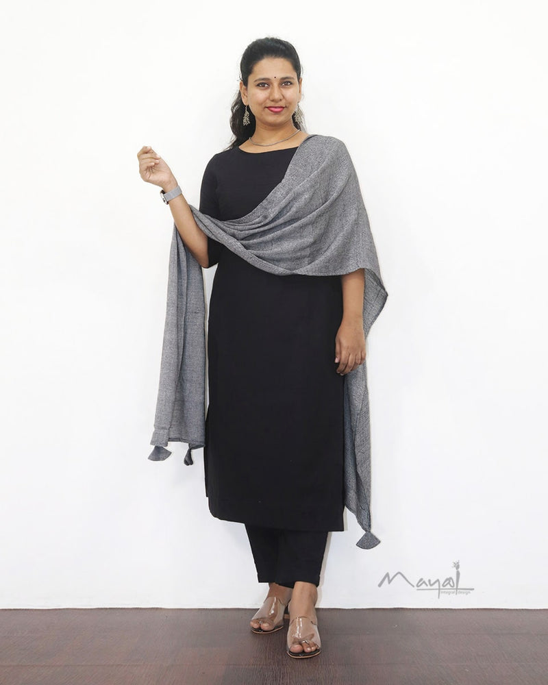Black Cotton Kurta