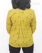 Saffron Yellow Pleated Peplum Top