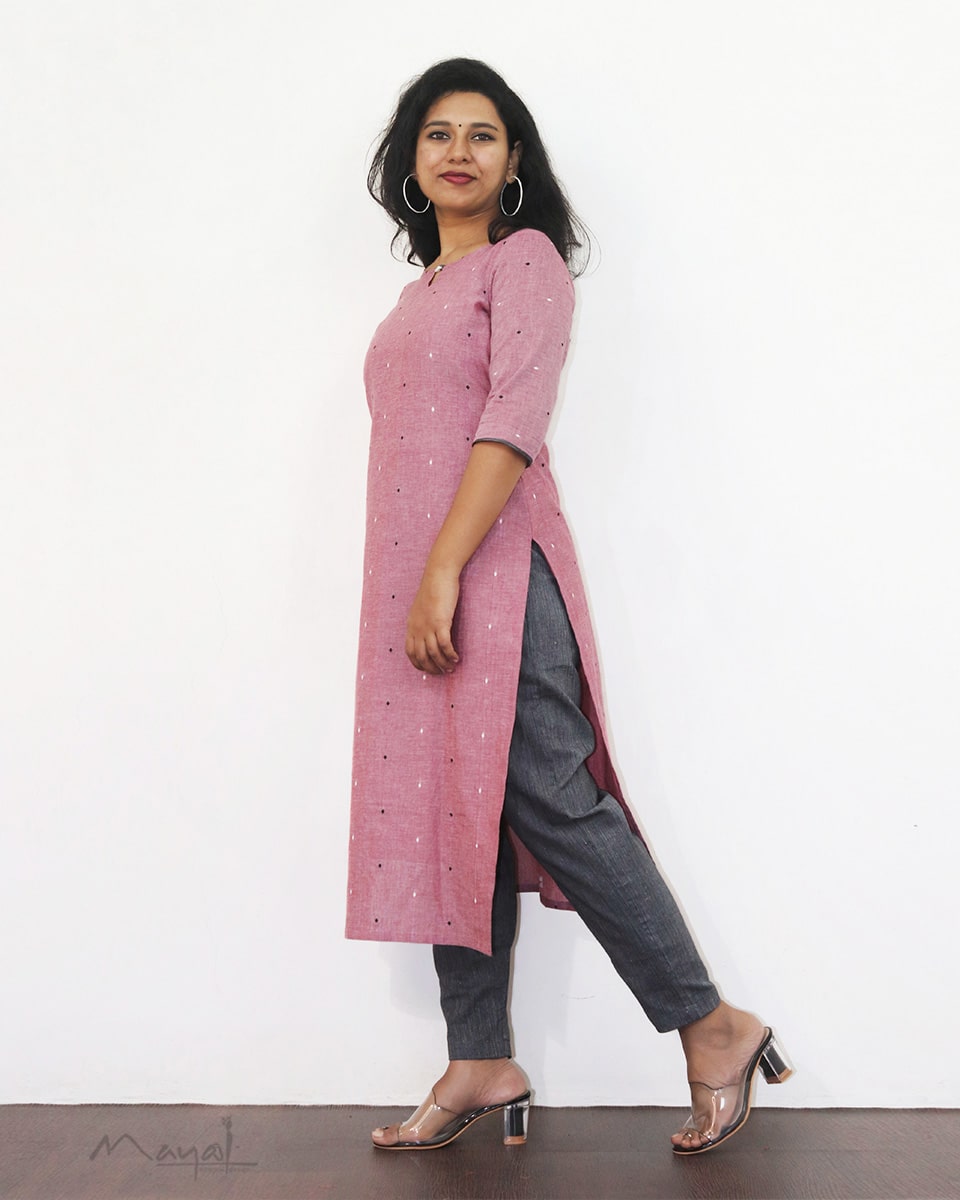 Super Pink Cotton Kurta