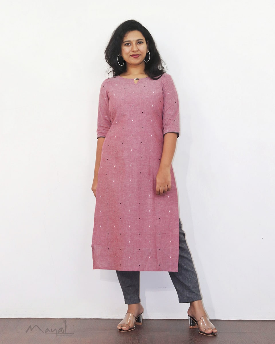Super Pink Cotton Kurta