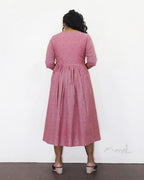 Super Pink Fit Flare Cotton Dresses
