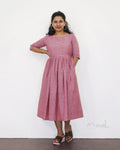 Super Pink Fit Flare Cotton Dresses