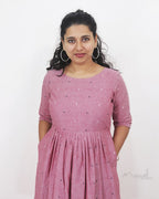 Super Pink Fit Flare Cotton Dresses