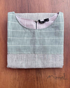 Light Grey Sleeveless Patchwork Cotton Kurta