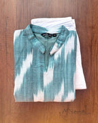 Baby Blue Patterned Cotton Kurta