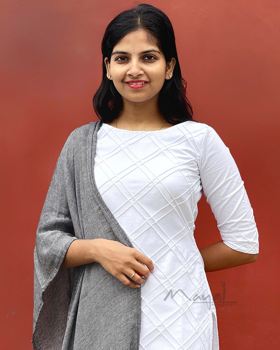 Pure White Pintuck Cotton Kurta