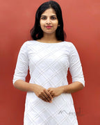 Pure White Pintuck Cotton Kurta