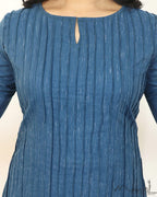 Yale Blue Pintuck Stripe Kurta