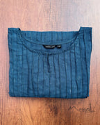 Yale Blue Pintuck Stripe Kurta