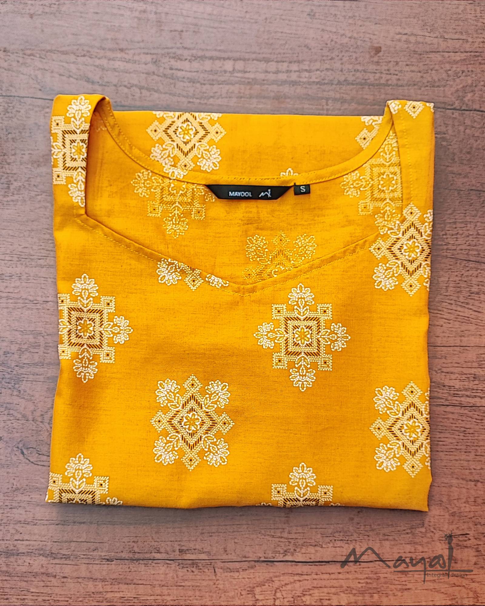 Yellow Jari Print Kurta