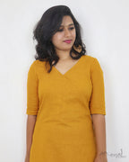 Fire Yellow Cotton Kurta